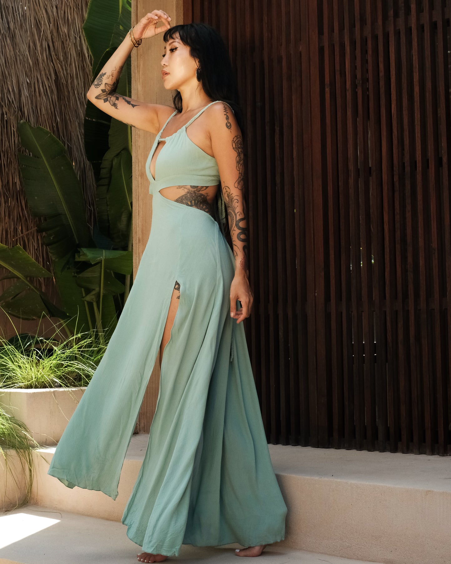 Venus Plait Dress (Bermuda Teal)