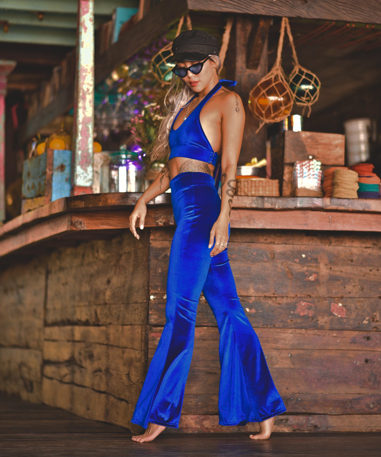 Blueberry Boogie Bell Velvet Pants