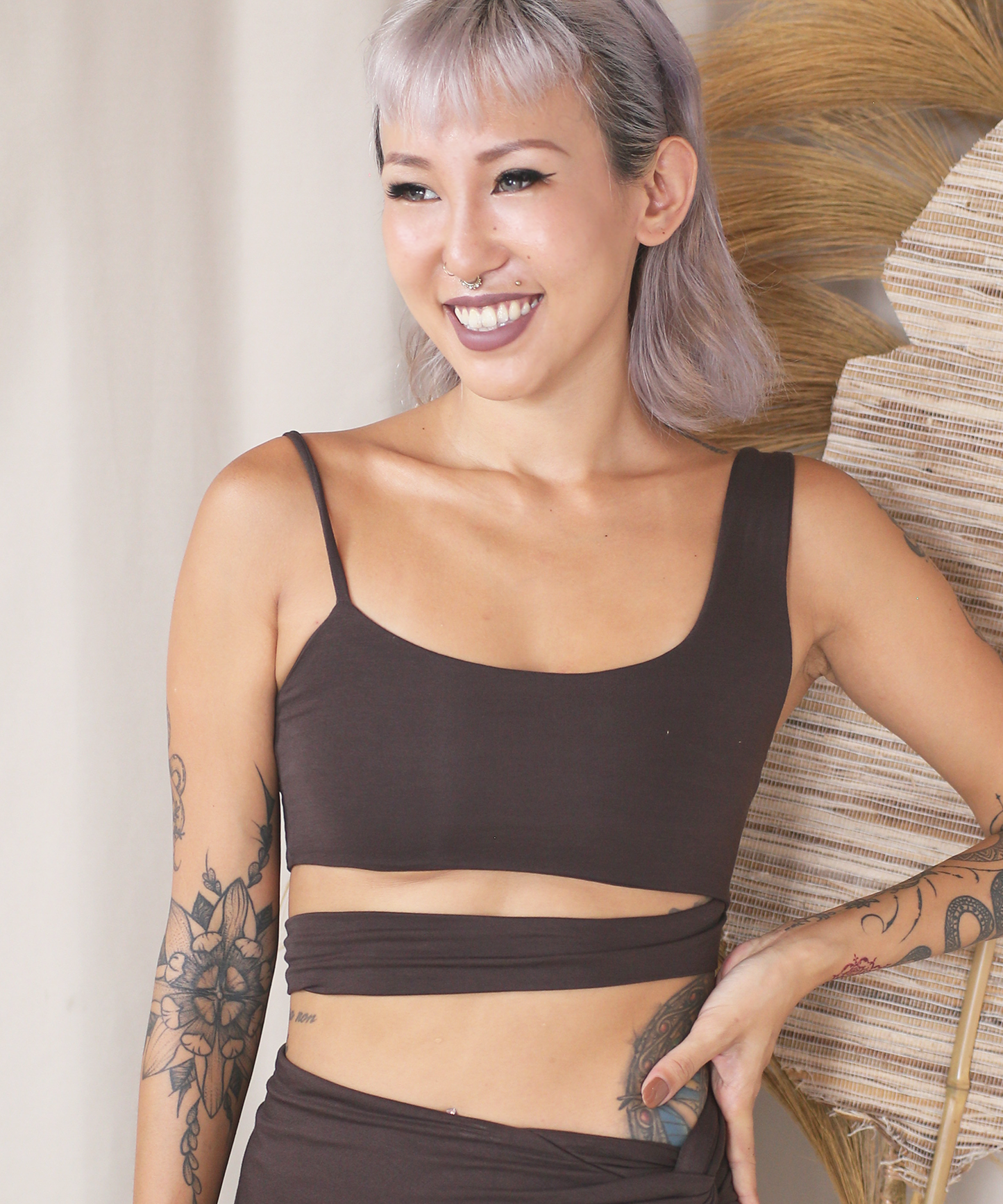 Toga Waist Strap Tank Top (Brown)