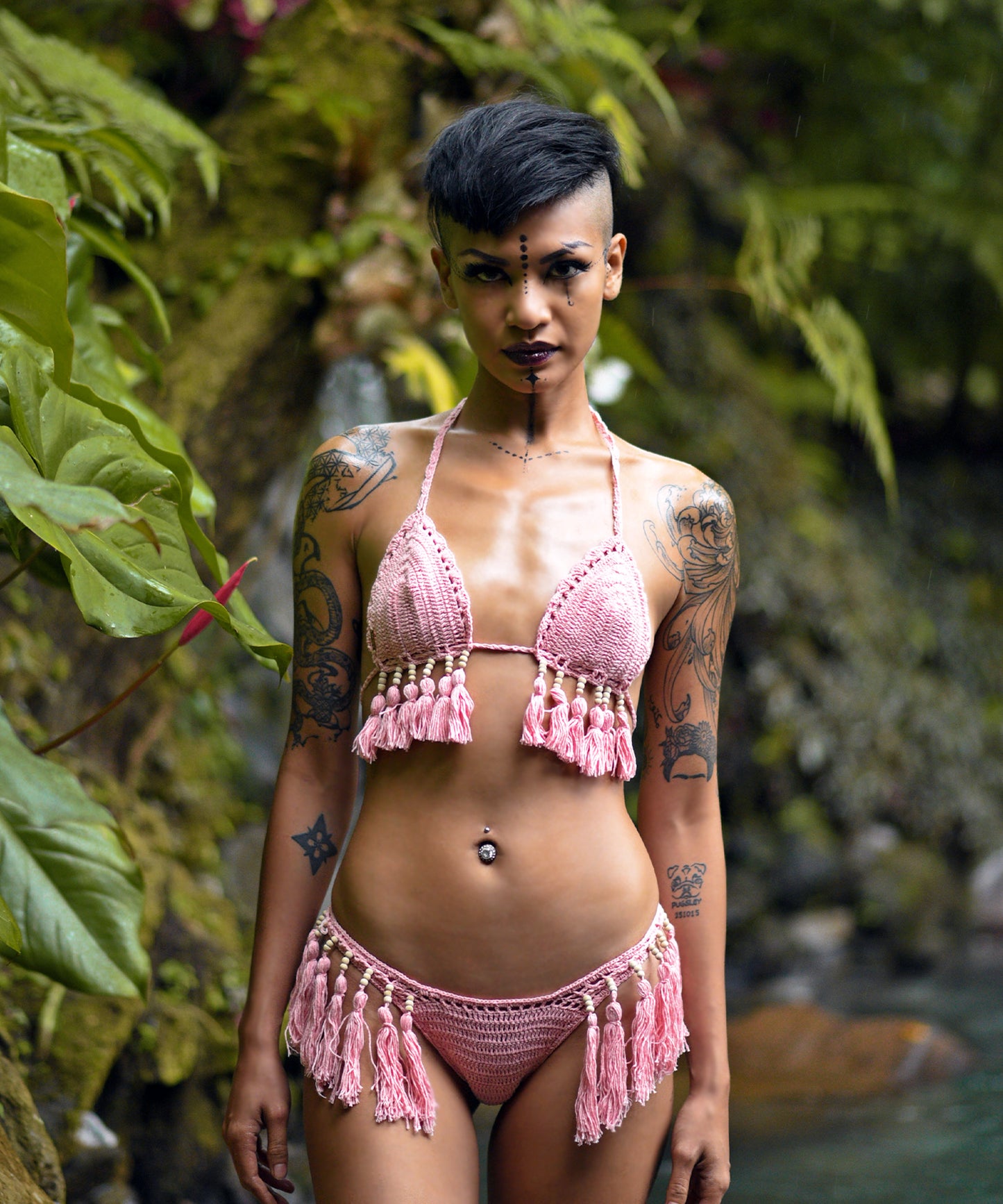 Tassels Crochet Bikini (Pink)