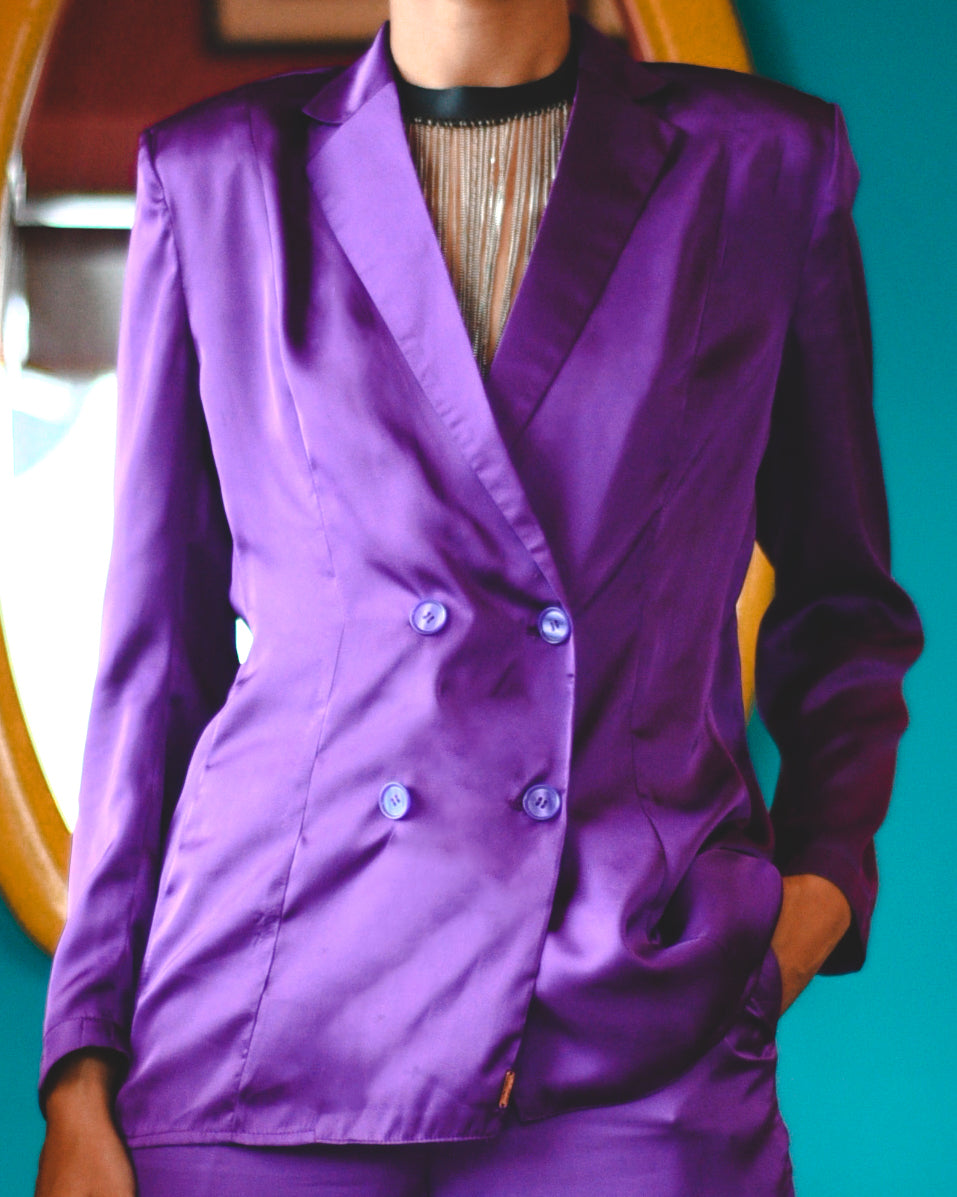 Grape Disco Cisco Satin Pantsuit