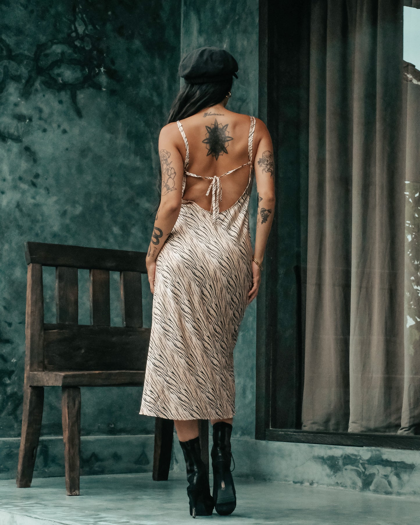 Daphne Silk Dress (Zebra Print)