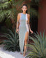 Lara Maxi Combination Dress (Moss)