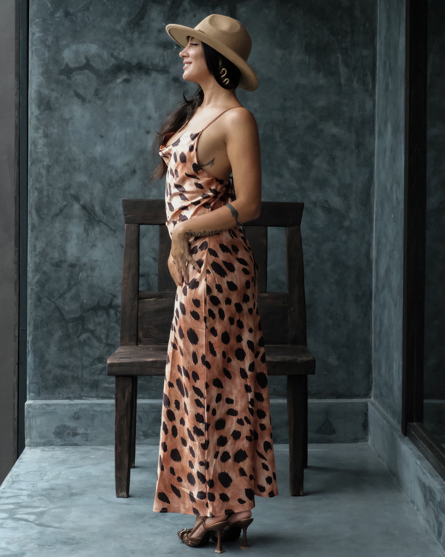 Freya Silk Dress (Cheetah)