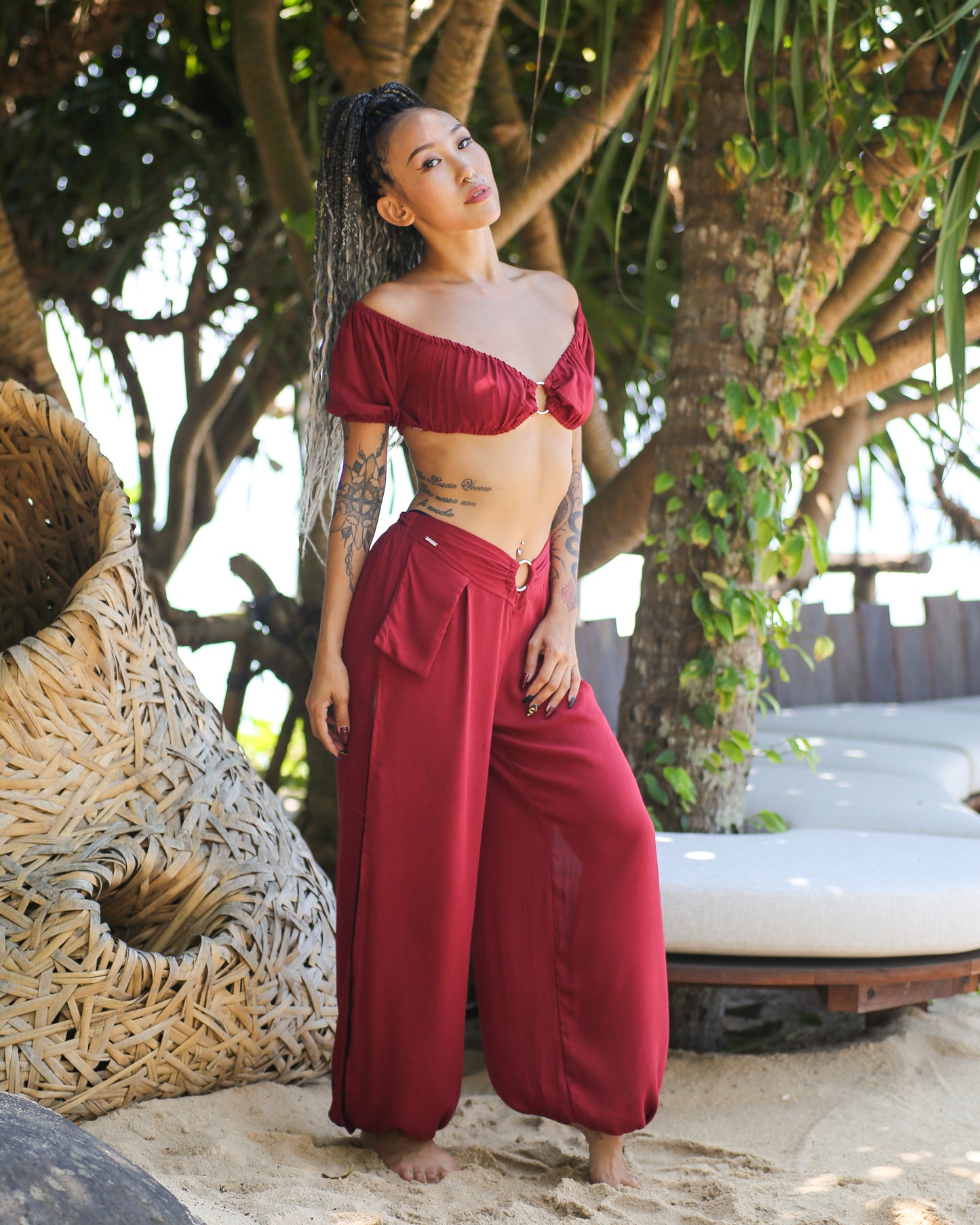 Jasmine Ring Top & Ring Split Pants Set