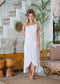 Crinkle Zip Slip Dress (White)