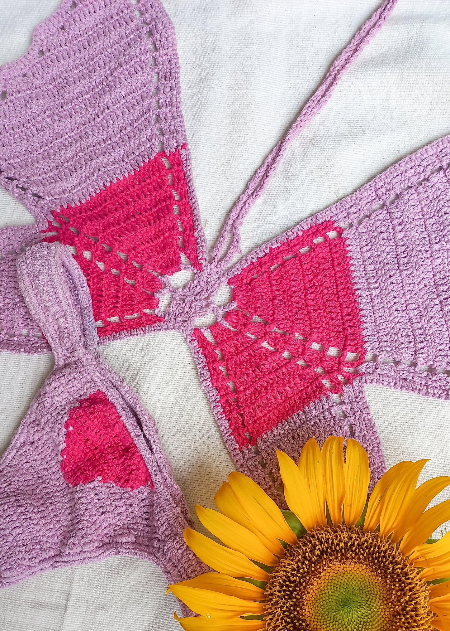 Butterfly Crochet Bikini Set (Lilac)