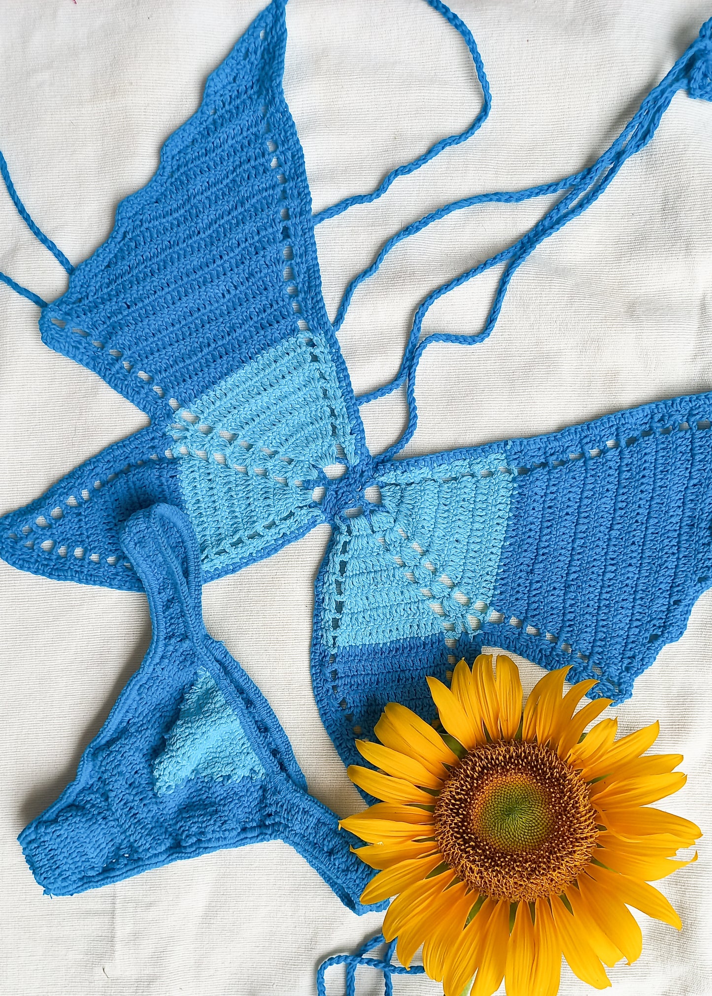 Butterfly Crochet Bikini Set (Blue)