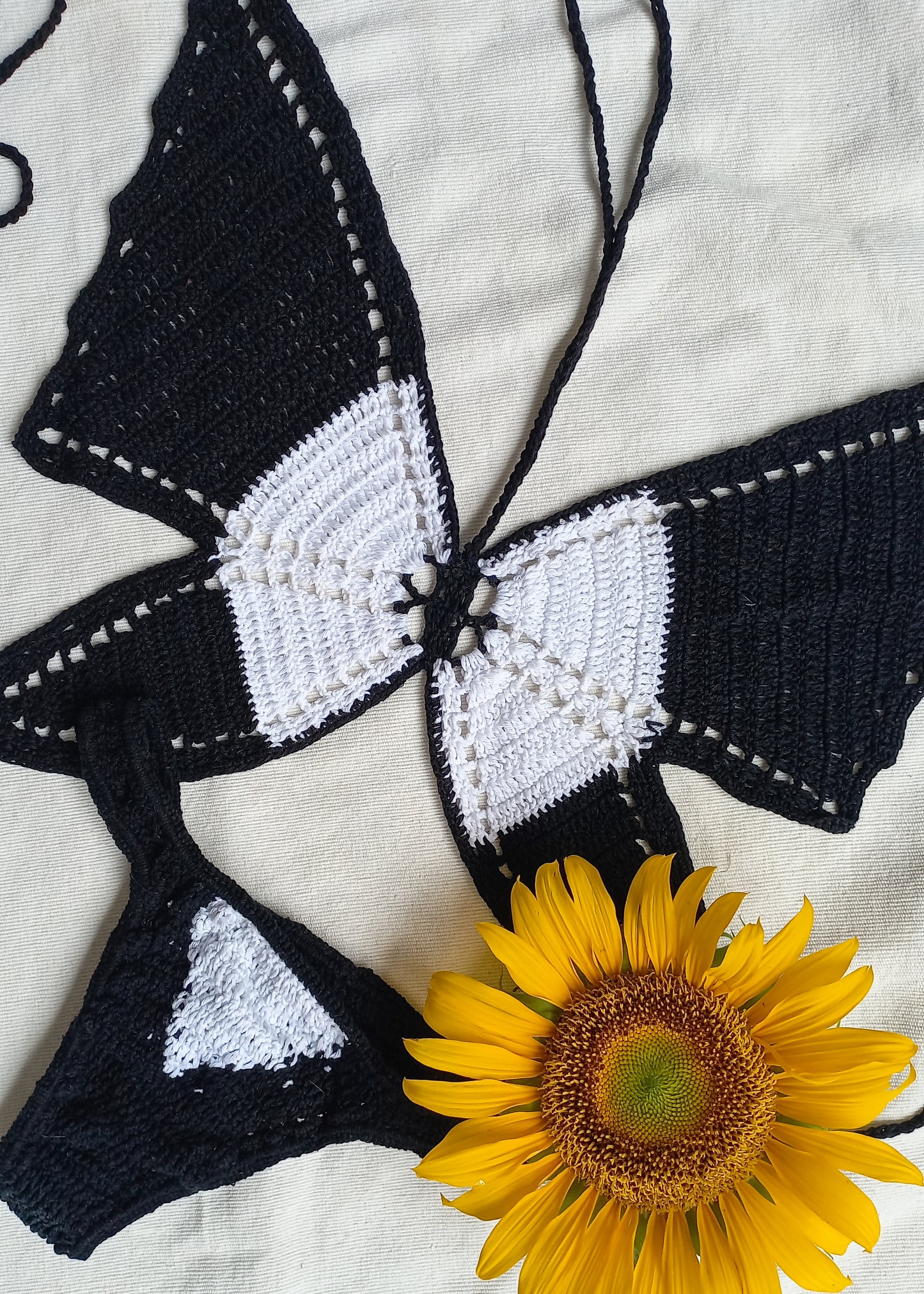 Butterfly Crochet Bikini Set (Black)