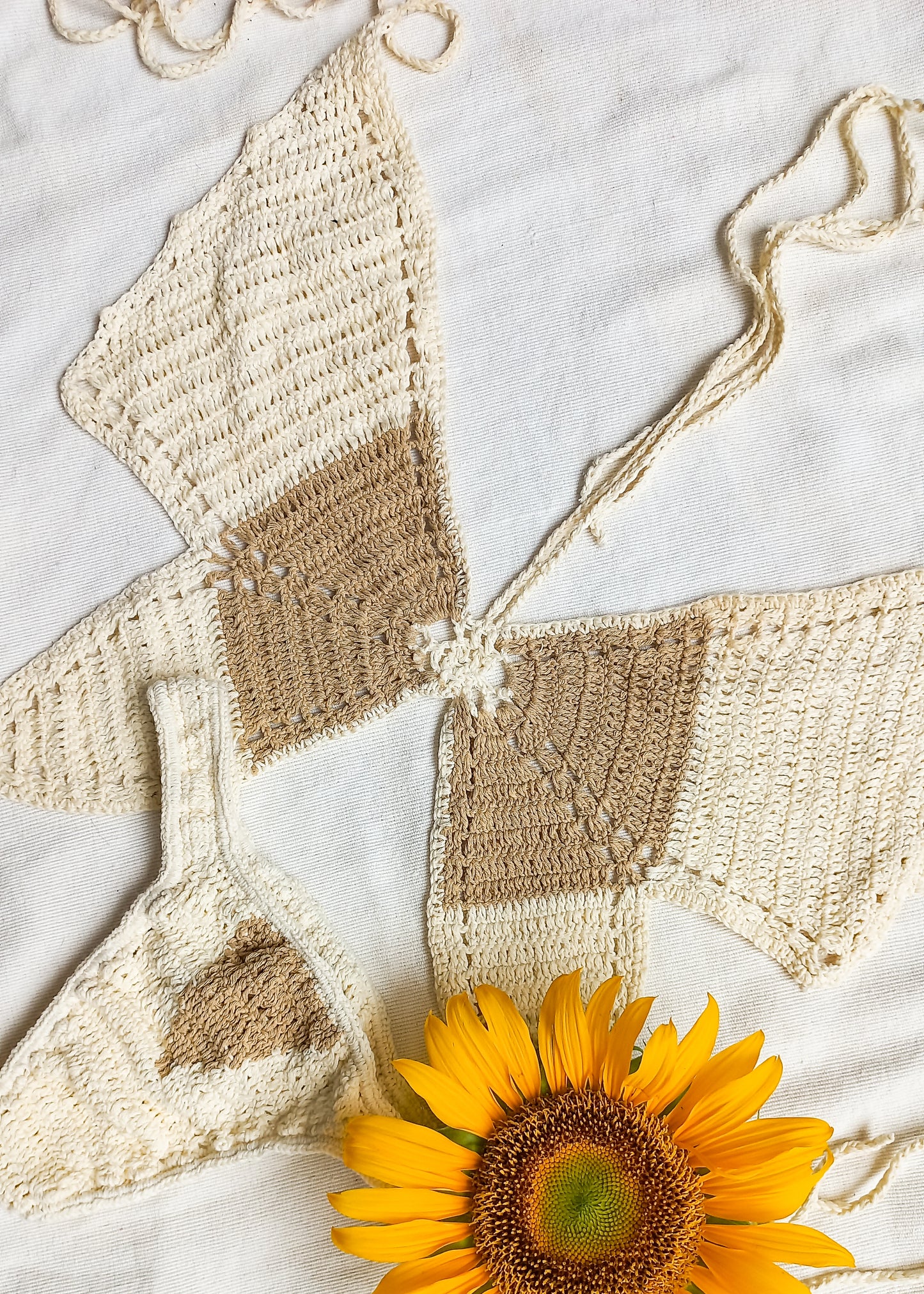 Butterfly Crochet Bikini Set (Cream)