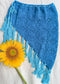 Crochet Mid-thigh Tassel Skirt (Blue)