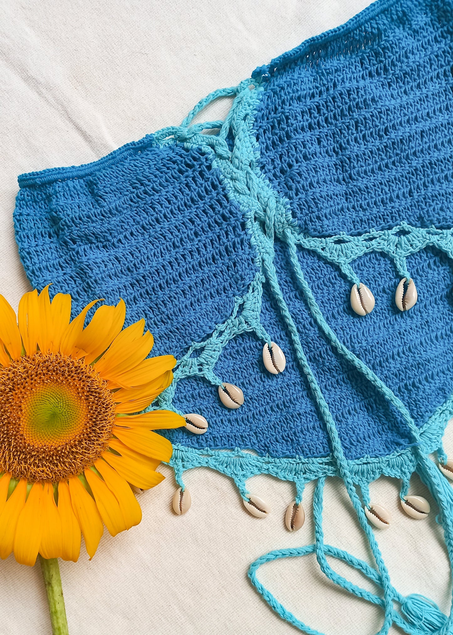 Crochet Tube/ Mini Skirt Beach Cover (Blue)