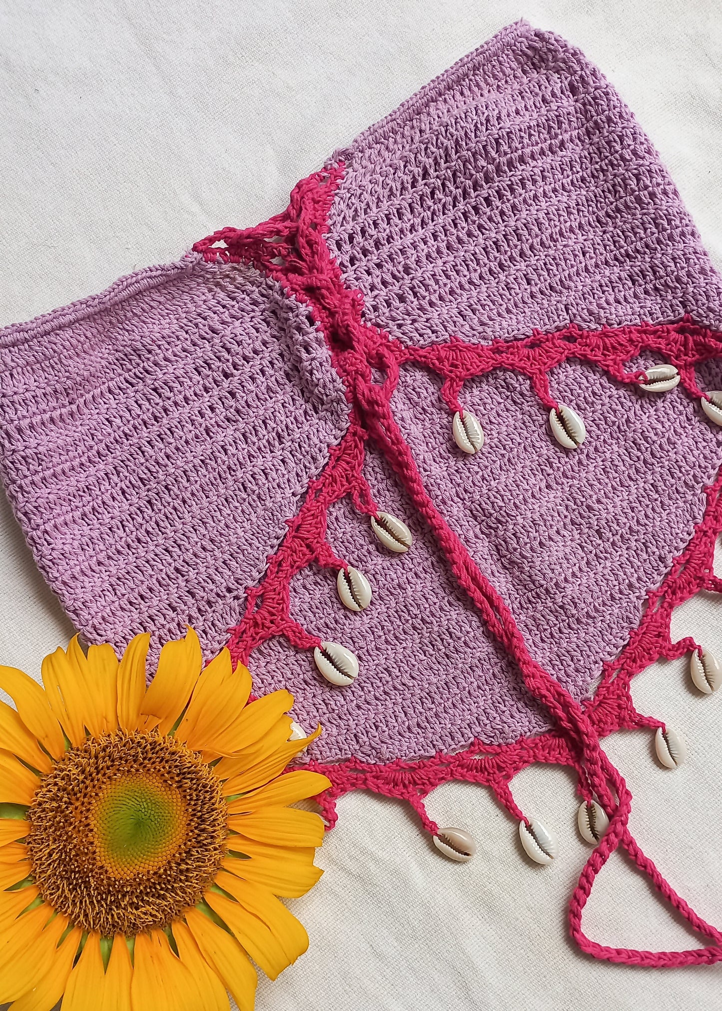 Crochet Tube/ Mini Skirt Beach Cover (Lilac)