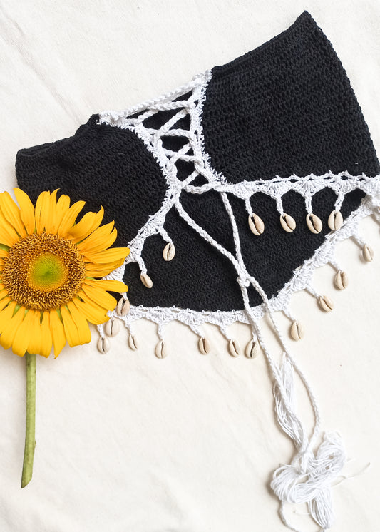 Crochet Tube/ Mini Skirt Beach Cover (Black)