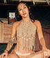Pocahontas Halter Crochet Top (Khaki)