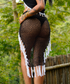 Crochet Midi Beach Cover Skirt (Black)