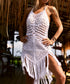Diamond Crochet Beach Dress (White)